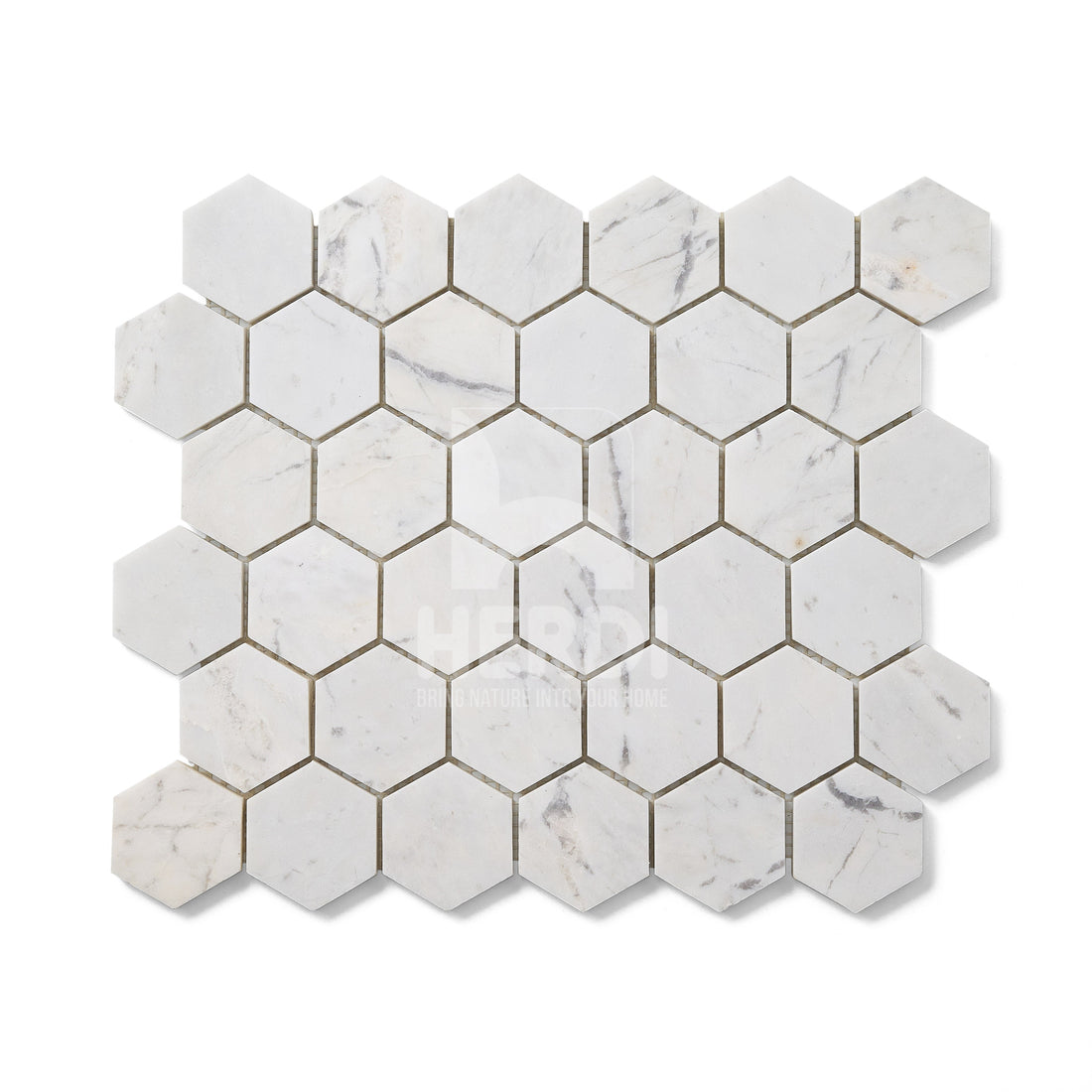 White Hexagon Marble Mosaic Tile sheet for modern interior design