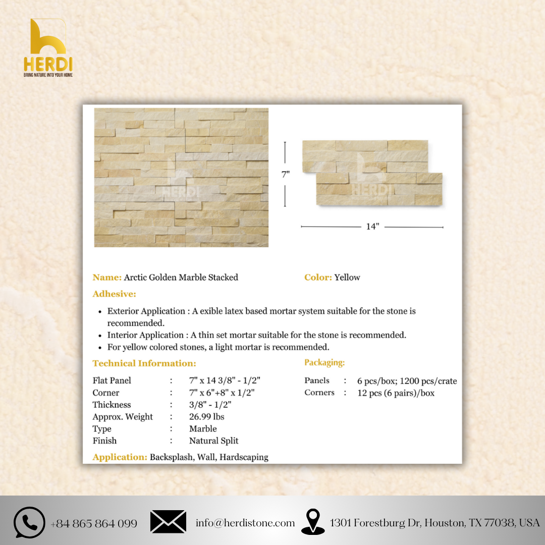 Arctic Golden Marble Stacked